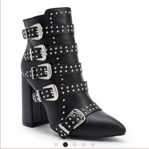 Studded strappy booties